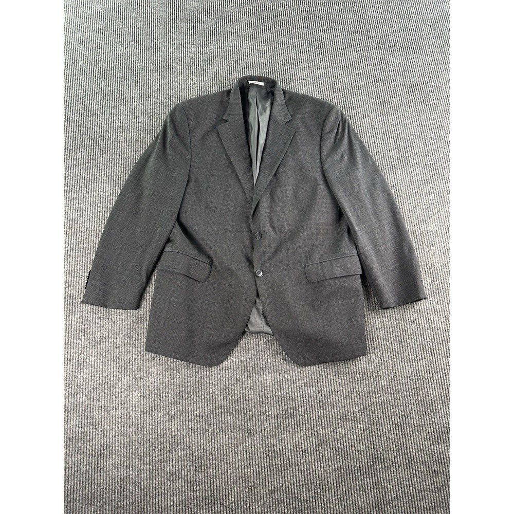 Peter Millar Sport Coat 44R Gray Glen Plaid 100% Wool Mens Blazer Made Canada